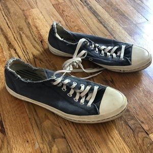 Converse All Star raw hem canvas blue sneaker size 11